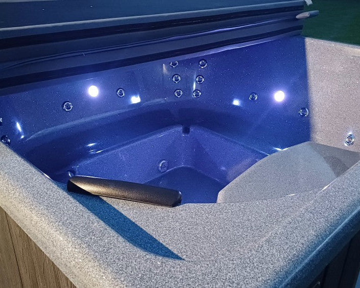 Rectangular Wood-Fired Hot Tub with Integrated Log Burner