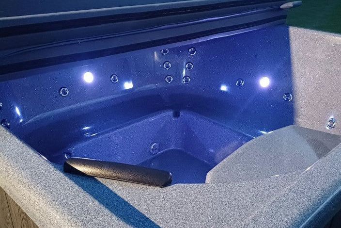 Rectangular Wood-Fired Hot Tub with Integrated Log Burner