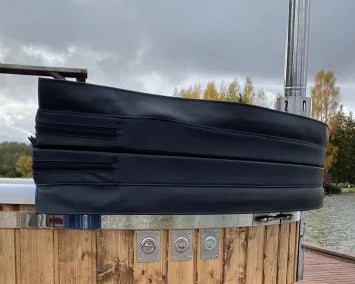 round black leather thermo lid