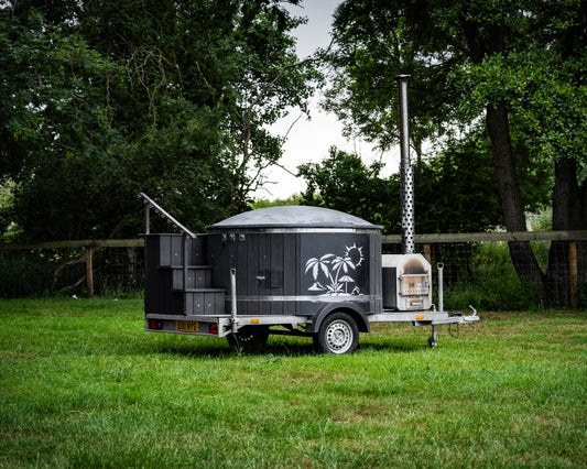 Hot Tub set up in a field for Customers to use on a weekend