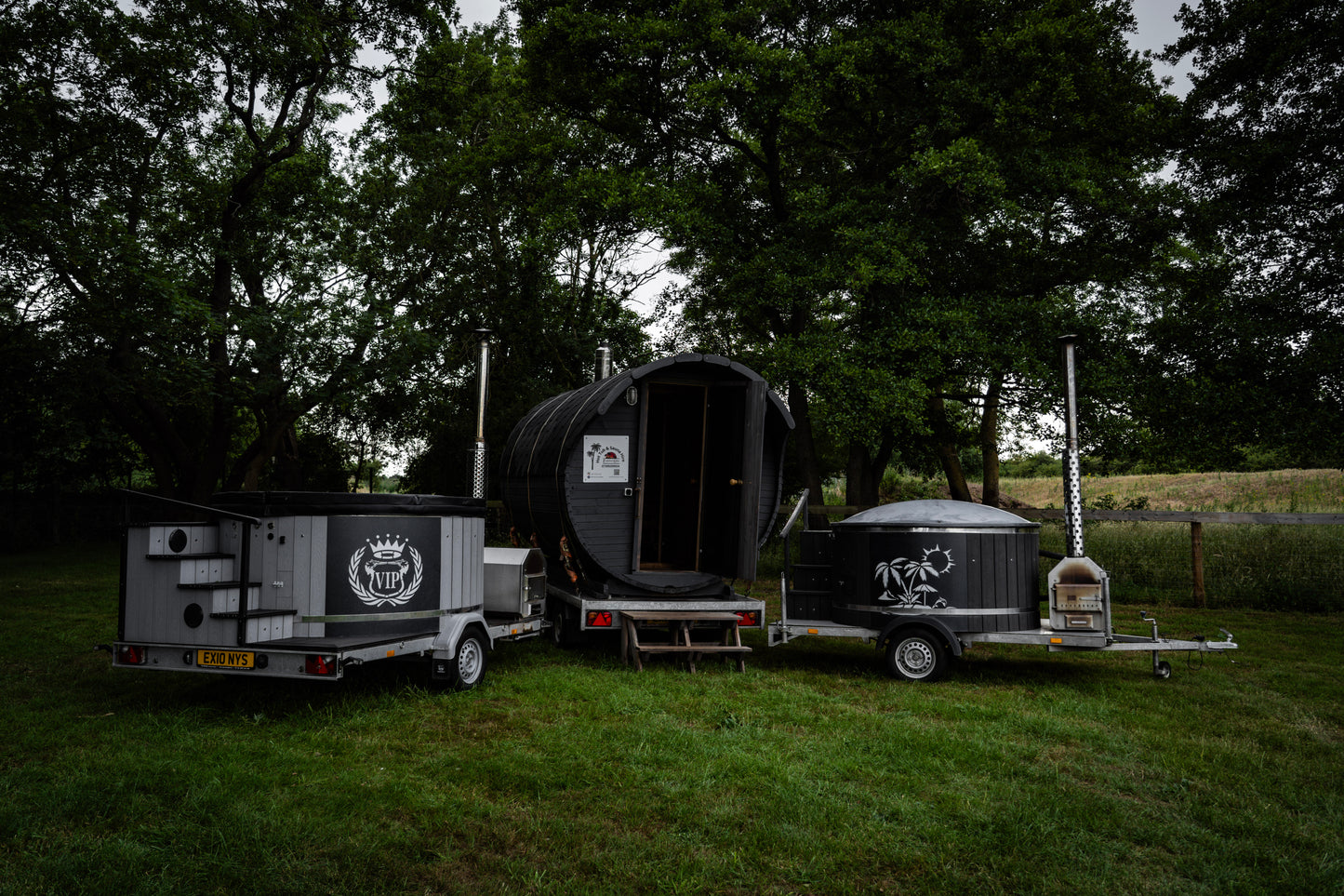 Bundle of Hot tubs and Sauna set up inn Diss