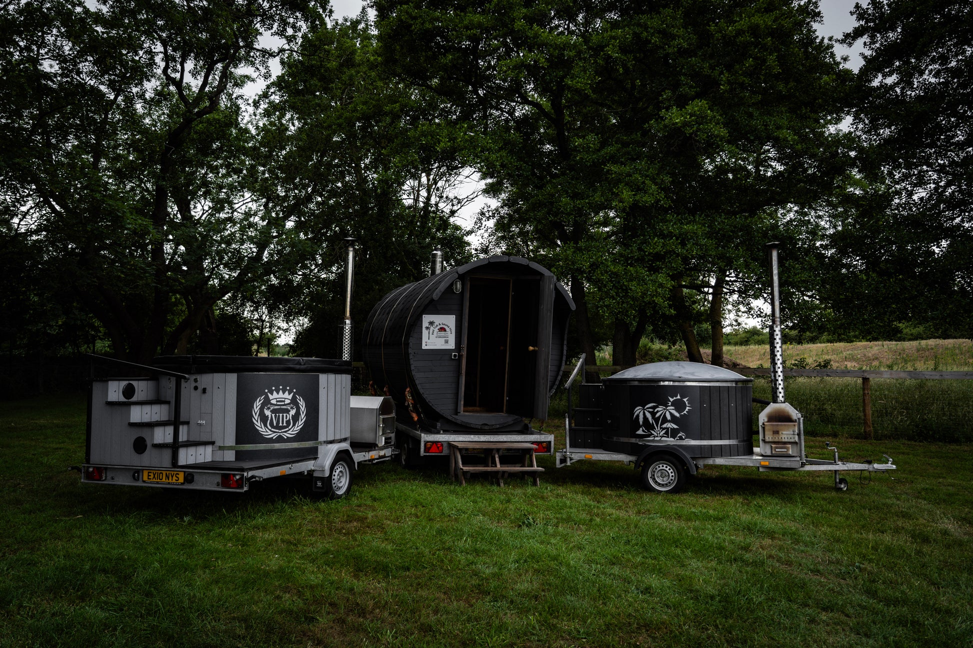 Bundle of Hot tubs and Sauna set up inn Diss