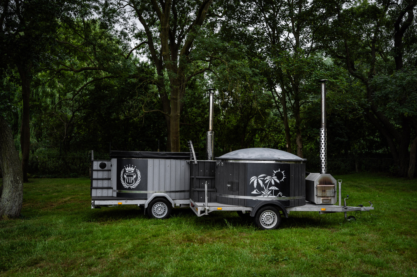 Both Hot tubs ready for an event in Ely