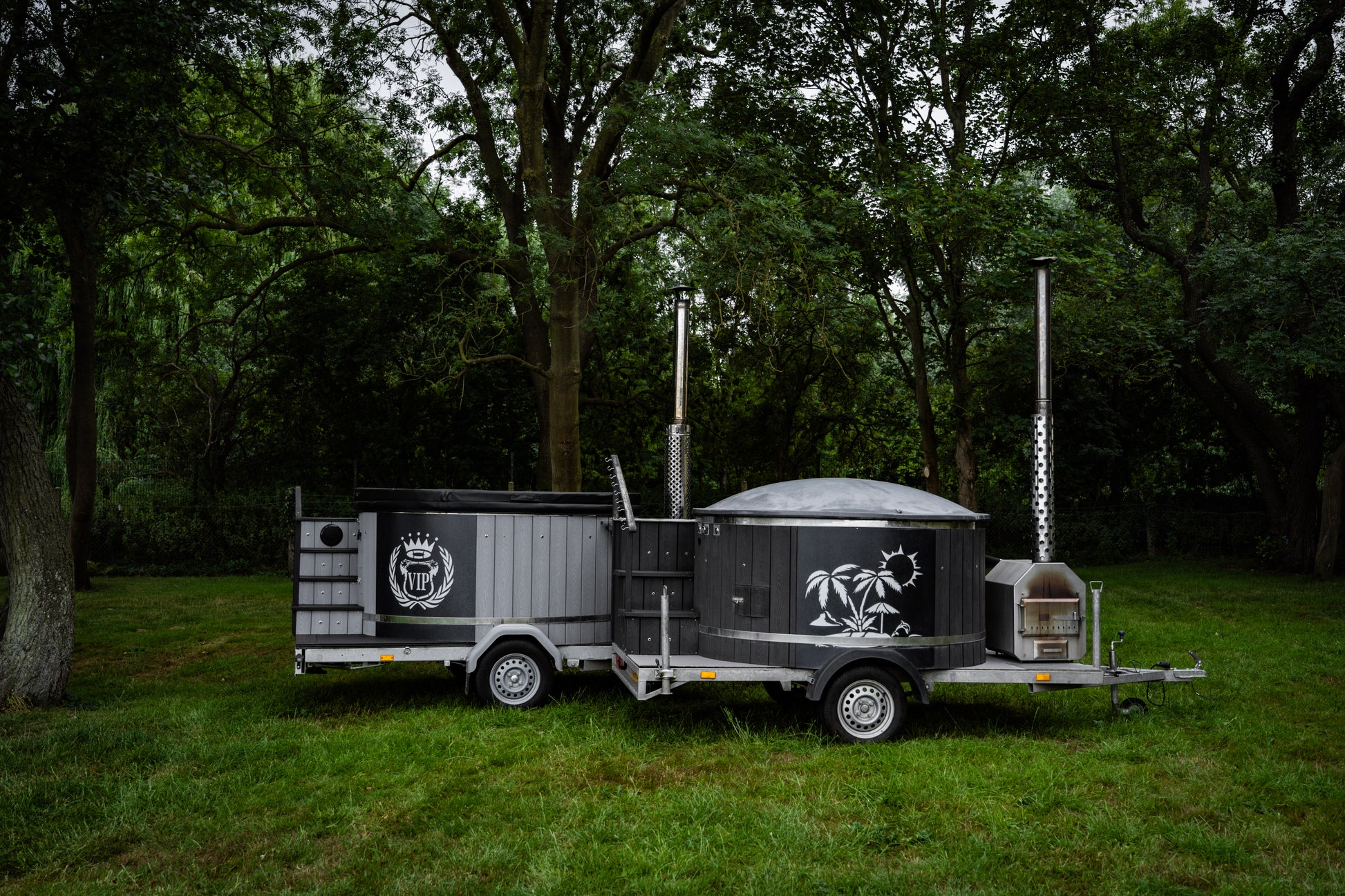 Both Hot tubs ready for an event in Ely