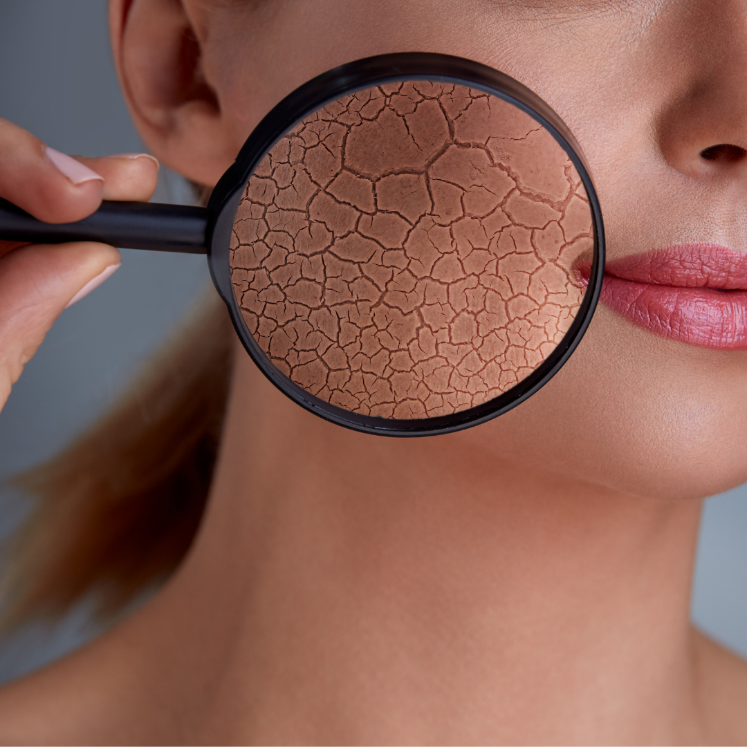 Close-up of skin pores highlighting detoxification benefits of sauna sweating